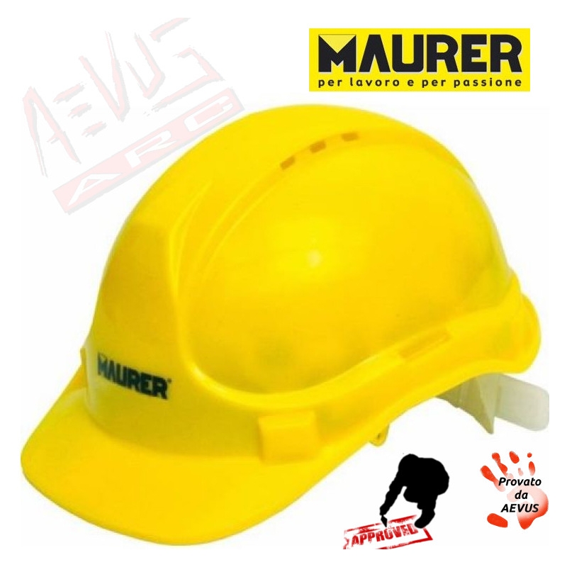 Elmetto caschetto casco da lavoro cantiere muratore giallo in ABS